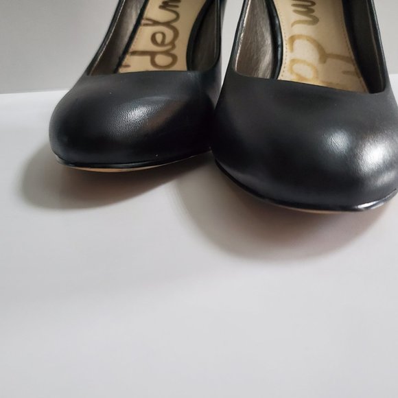 Sam Edelman Camdyn Women's Heels Classic Black Leather Rounded Toe Pumps Size 8 - Picture 8 of 12